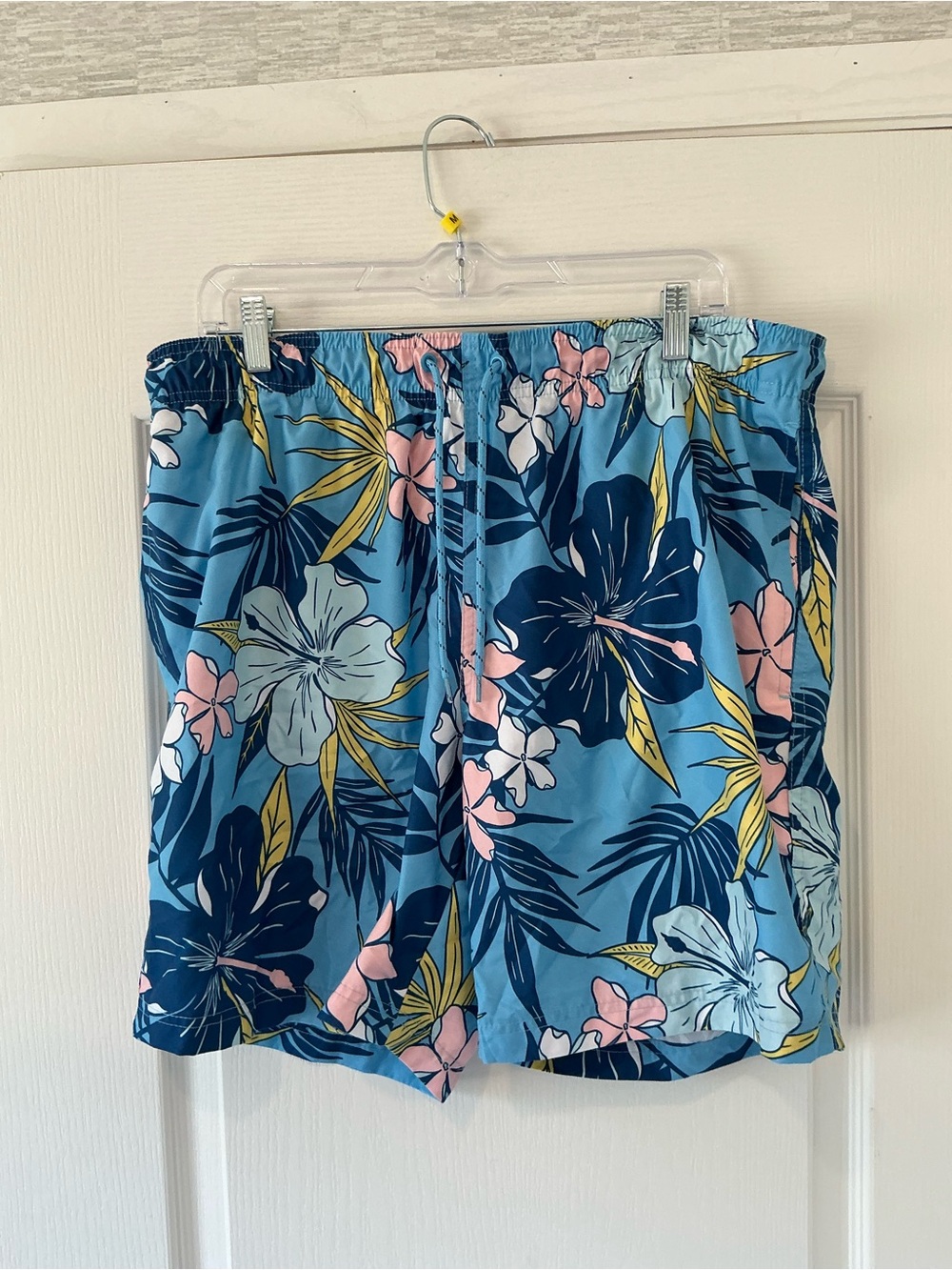 George Blue Floral Hybrid Swim Shorts L Euc